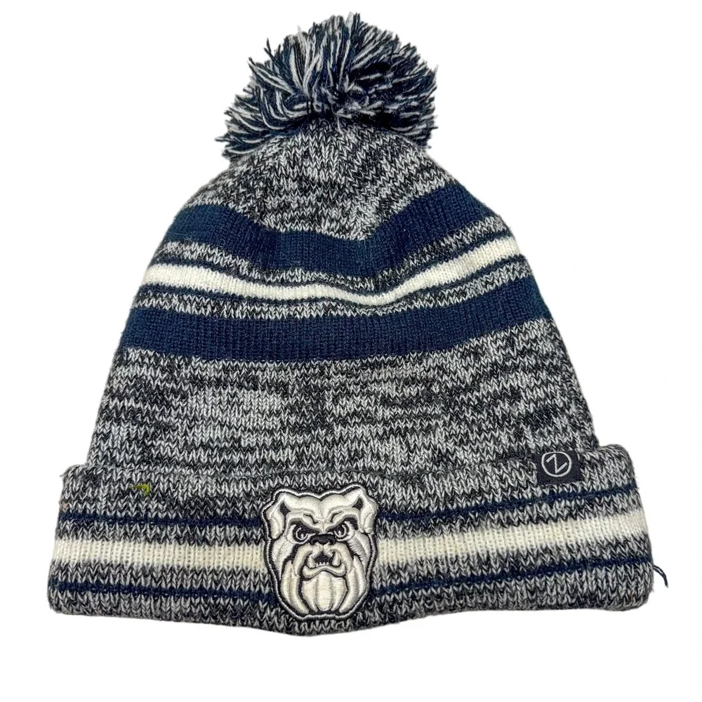 Butler Bulldogs Hat Knit Beanie Pom Mens One Size Navy Gray White‎ Zephyr